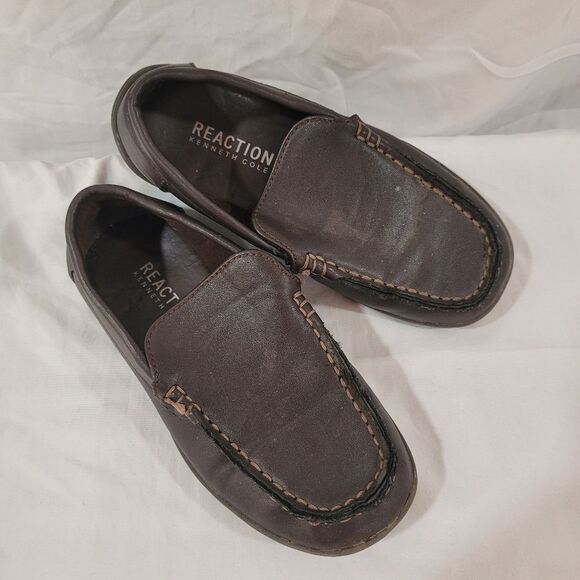 Reaction Kenneth Cole size 12 toddler boys dark brown race slip on loafers - Picture 1 of 8